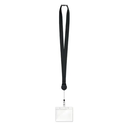 ZIP LANYARD Nyakpánt kihúzható tartóval Fekete 
