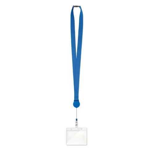 ZIP LANYARD Nyakpánt kihúzható tartóval Királykék 
