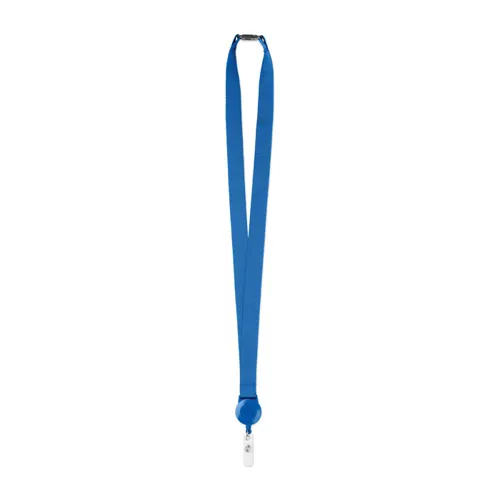 ZIP LANYARD Nyakpánt kihúzható tartóval Királykék 