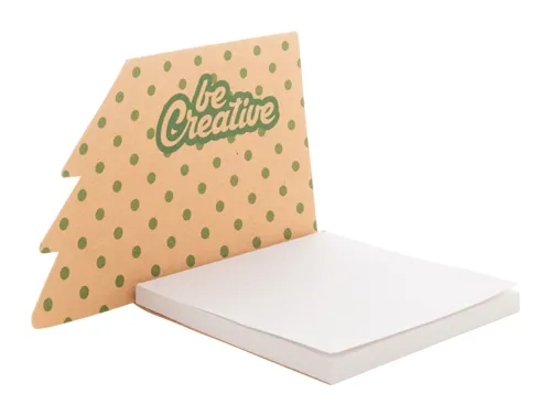 Egyediesíthető öntapadós jegyzettömb, karácsonyfa CreaStick Xmas Eco Barna 