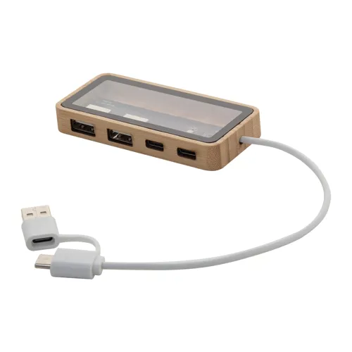 Átlátszó USB hub SeeHub Barna 