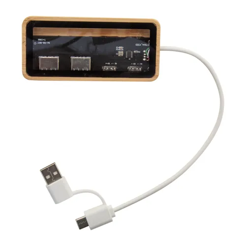 Átlátszó USB hub SeeHub Barna 