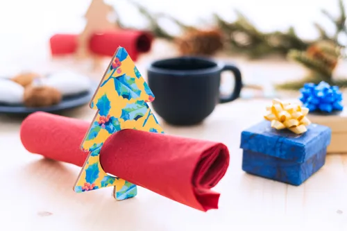 Egyedi karácsonyi szalvétagyűrű Julmiddag Creative Barna 