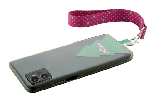 Egyedi RPET mobiltartós csuklópánt SuboFob Mobile Xmas Fehér 