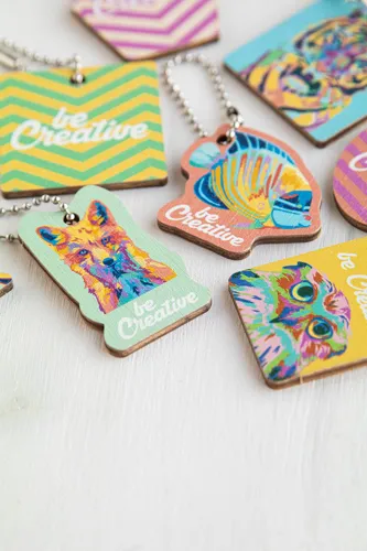 Egyediesíthető kulcstartó CreaFob Wood Barna 