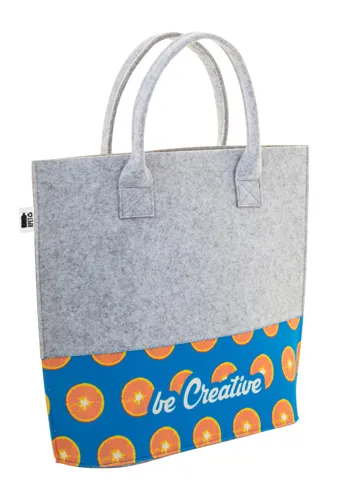 Egyediesíthető RPET bevásárlótáska CreaFelt Shop C Fehér 