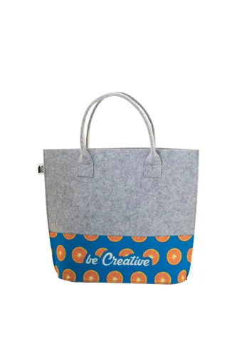 Egyediesíthető RPET bevásárlótáska CreaFelt Shop C Fehér 