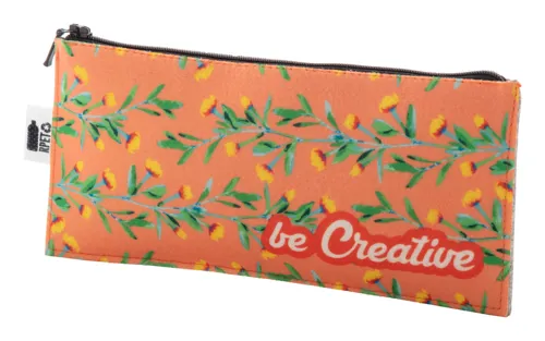 Egyediesíthető RPET tolltartó CreaFelt Pen Zip Fehér 