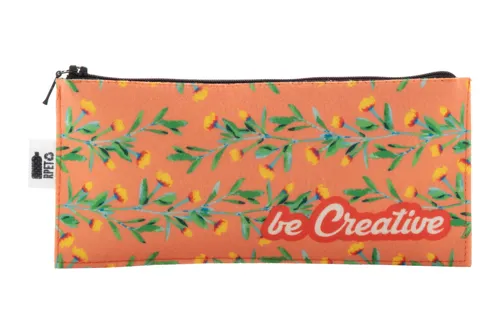 Egyediesíthető RPET tolltartó CreaFelt Pen Zip Fehér 