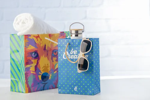 Egyedileg összeállítható bevásárló táska, fekvő CreaShop H Fehér 