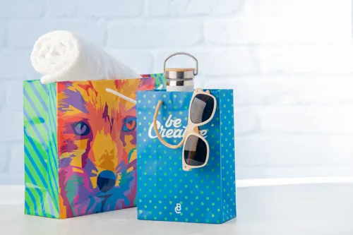 Egyedileg összeállítható bevásárló táska, fekvő CreaShop H Fehér 