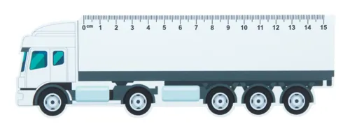 Kamion formájú vonalzó, 15 cm Trucker 15 Fehér 