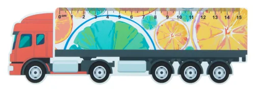 Kamion formájú vonalzó, 15 cm Trucker 15 Fehér 