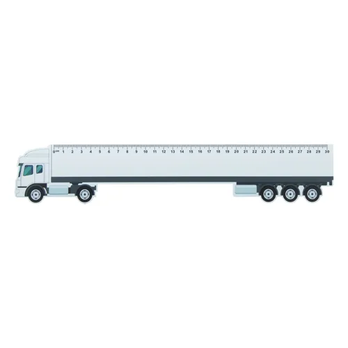 Kamion formájú vonalzó, 30 cm Trucker 30 Fehér 