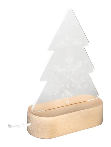 Karácsonyfa alakú LED-es trófea Woodify Xmas Fehér 