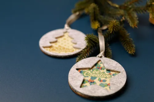 Karácsonyfadísz, karácsonyfa CreaFelt Tree Szürke 