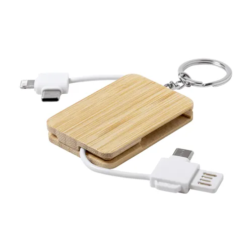 Kulcstartó USB töltőkábellel Edulis Fehér 