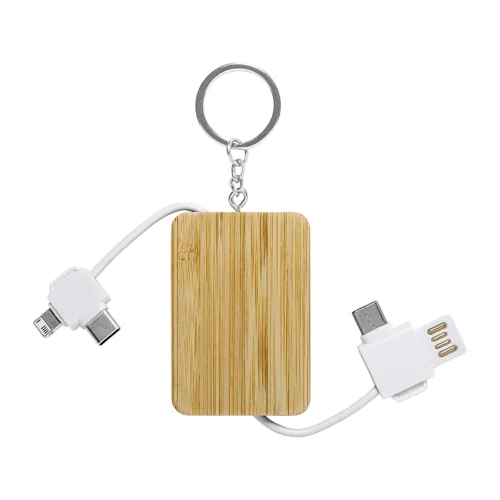 Kulcstartó USB töltőkábellel Edulis Fehér 