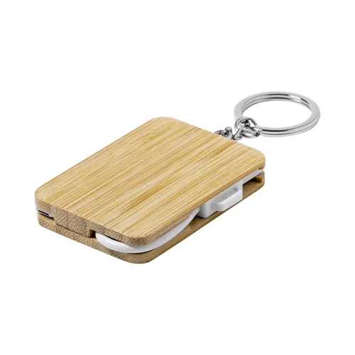Kulcstartó USB töltőkábellel Edulis Fehér 