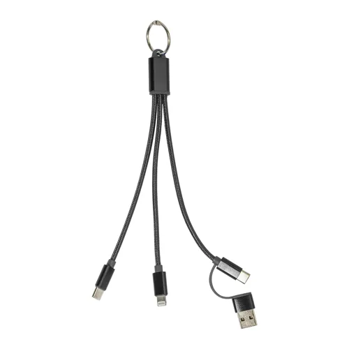 Kulcstartós USB töltőkábel Rafob Fekete 