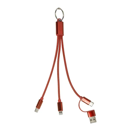 Kulcstartós USB töltőkábel Rafob Piros 
