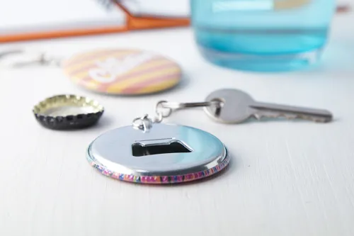 Kulcstartós üvegnyitó KeyBadge Bottle Szürke 
