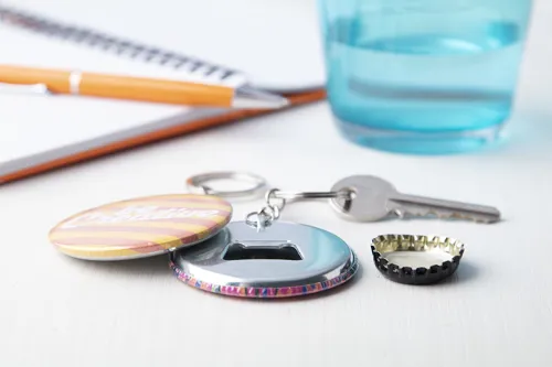 Kulcstartós üvegnyitó KeyBadge Bottle Szürke 
