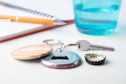 Kulcstartós üvegnyitó KeyBadge Bottle Szürke 