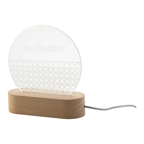 LED-es trófea, ötszög Woodify Fehér 