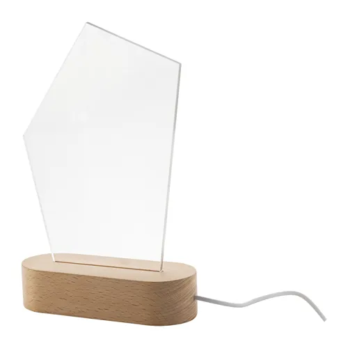 LED-es trófea, ötszög Woodify Fehér 
