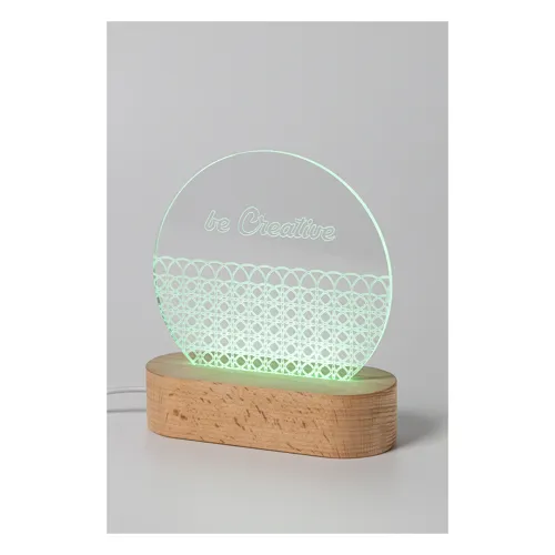 LED-es trófea, ötszög Woodify Fehér 