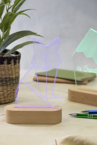 LED-es trófea, ötszög Woodify Fehér 