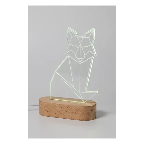 LED-es trófea, ötszög Woodify Fehér 