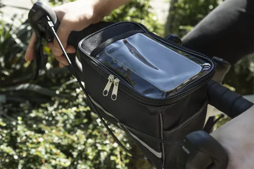 RPET kerékpáros mobiltartó táska Velofon Plus Fekete 