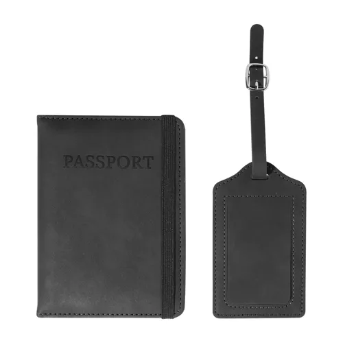 RPU útlevél és bőröndcímke szett TwinPass Fekete 