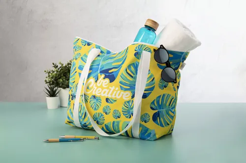Strandtáska vagy bevásárlótáska SuboShop Playa Zip Fehér 