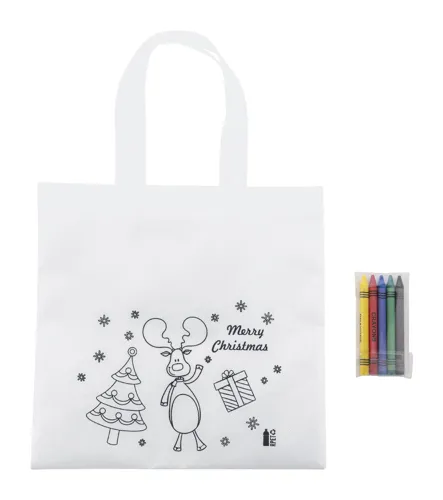 Színezhető karácsonyi táska Julfar Shop Fehér 