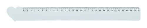 Szív formájú vonalzó, 30 cm Couler 30 Fehér 