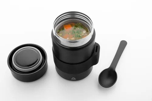 Újrahasznosított rozsdamentes acél ételdoboz Minestrone Fekete 