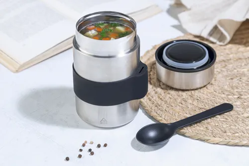 Újrahasznosított rozsdamentes acél ételdoboz Minestrone Szürke 