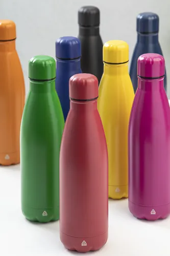 Újrahasznosított rozsdamentes acél kulacs Refill Fekete 