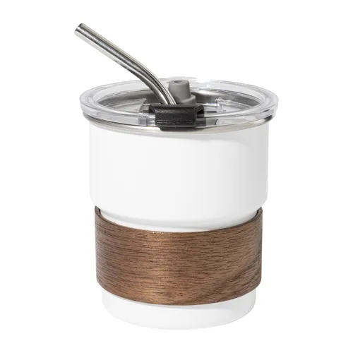 Újrahasznosított rozsdamentes acél utazó pohár Waffee Fehér 