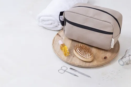 Újrahasznosított vászon kozmetikai táska Rebyss Beauty Barna 