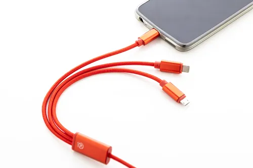 USB töltőkábel Ralong Piros 