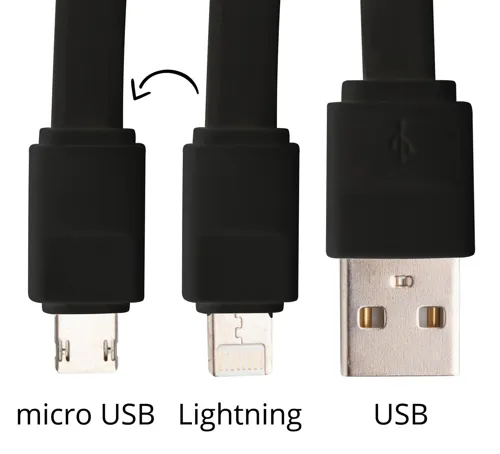 USB töltőkábel Stash Fekete 