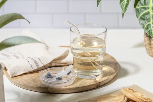 Üveg utazópohár Glassip Fehér 