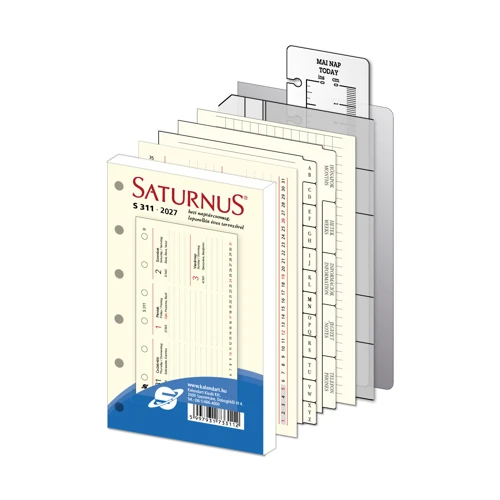 S212 Saturnus kalendárium bőr - 2027 Fekete 