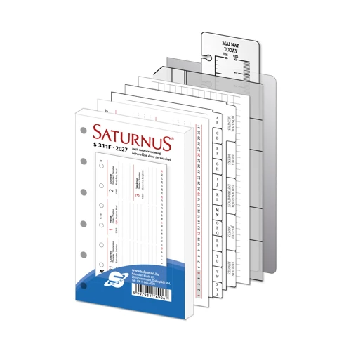 S425 Saturnus kalendárium műbőr - 2027 Barna 
