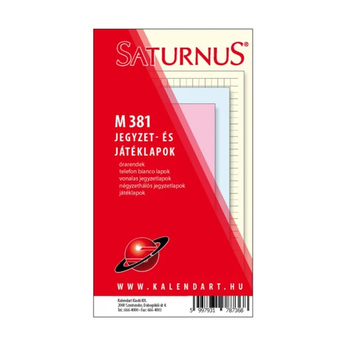 M381 Saturnus jegyzet- és játéklapok  