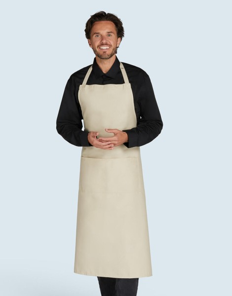 AMSTERDAM Bib Apron with Pocket Barna 
